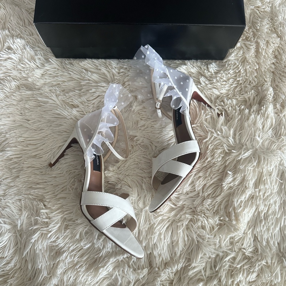 BCBGMaxAzria Stella Ruffle Ankle Strap Sandal